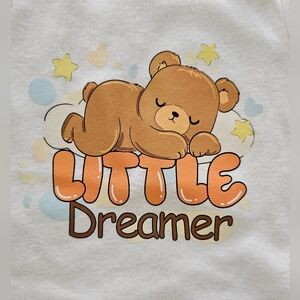 Gerber 3-6mos Baby Bear "Little Dreamer" Graphic Onesie Short Sleeve Bodysuit
